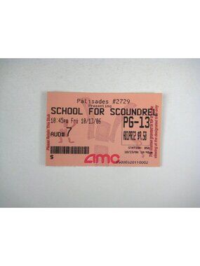 AMC Movie Ticket Stub School For Scoundrels October 13th 2006 Memorabilia